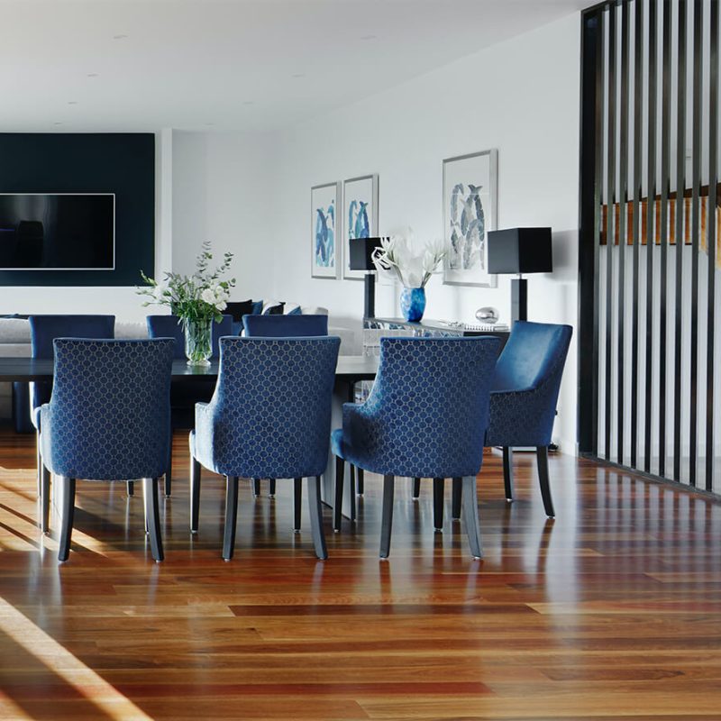 Builder Sunshine Coast - blue and timber dining room